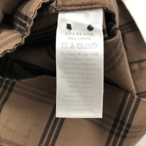 Everlane Field Dress Mocha Plaid size XS - Picture 5 of 5